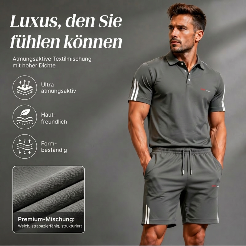 👕 2-teiliges Freizeit-Set für Herren – Kurzarm-Oberteil & Shorts, atmungsaktiv, bequem & vielseitig für Alltag, Sport & Reisen ☀️🩳