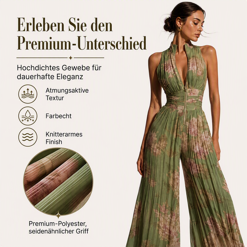 🔥 50 % Rabatt – Sexy Jumpsuit mit Wickel-Dekolleté – in Falten-Optik, lange & weite Beine – vielseitig für den stilvollen Auftritt 🌙