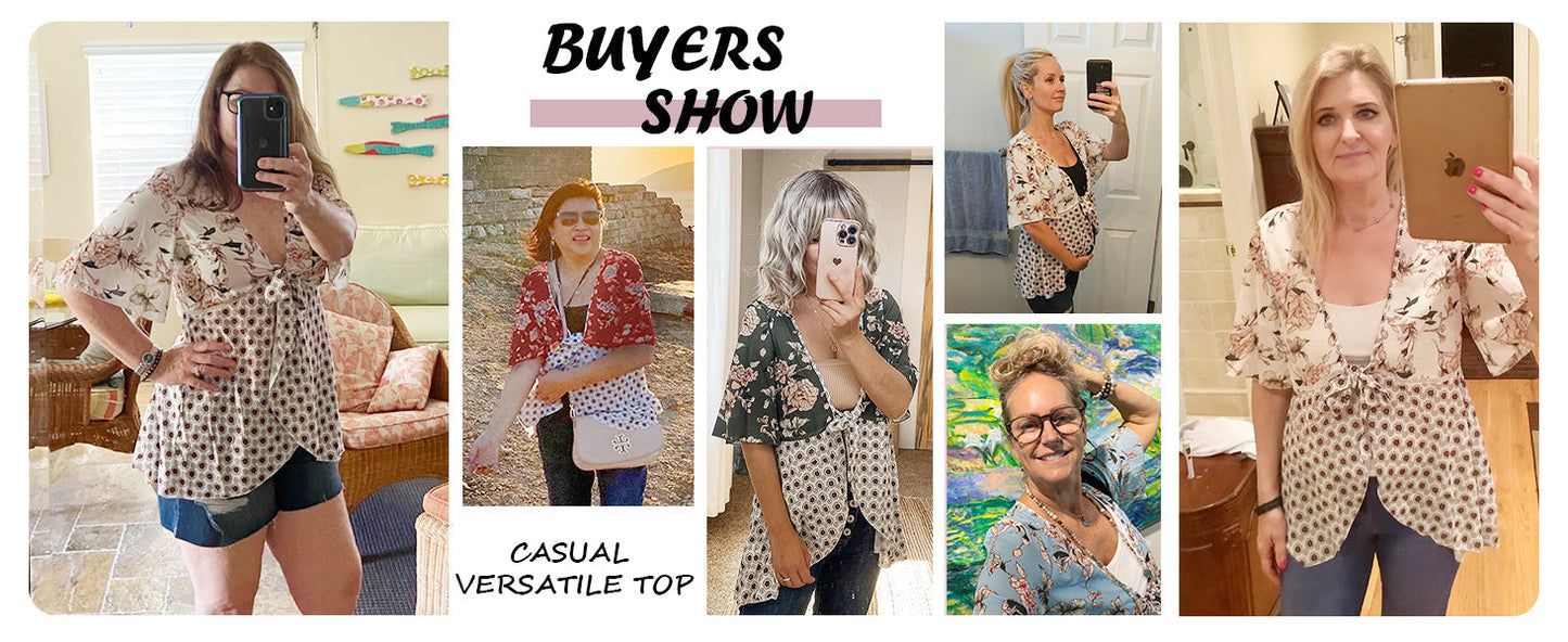 🌸Damen-Kimonos mit Blumenmuster, Rüschenärmeln und Bindegürtel – luftige Boho-Cardigans im lockeren Schnitt