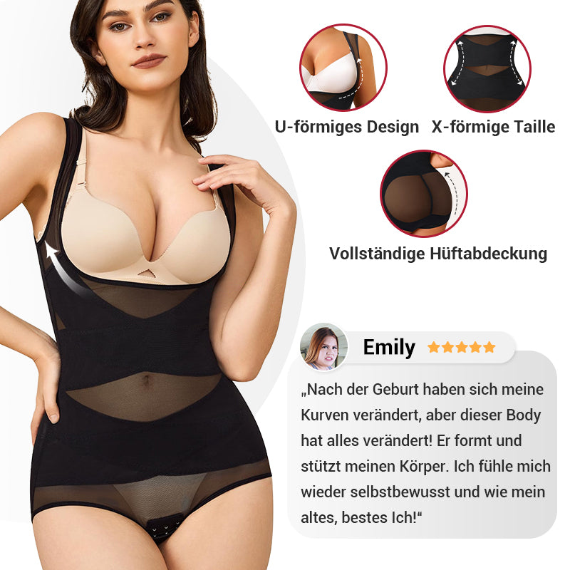 ⏳Kaufen Sie eins, bekommen Sie eins gratis💥💕Haken-und-Ösen-Mesh-Shapewear-Body💎