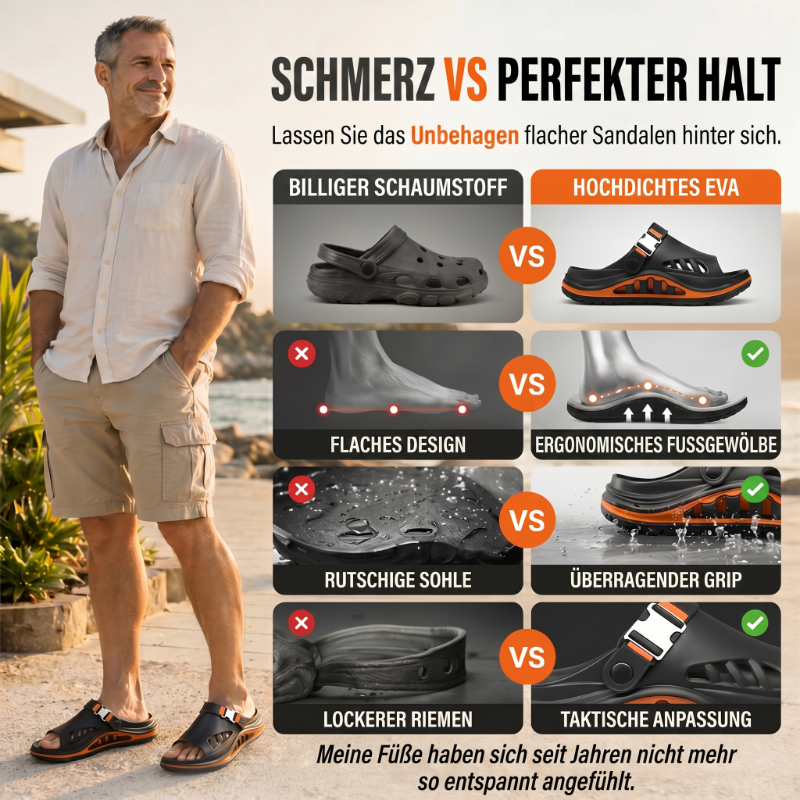 🌬️Herren-Sandalen mit dicker Sohle & atmungsaktivem Material – bequem, stabil & ideal für Alltag, Strand & Freizeit ☀️
