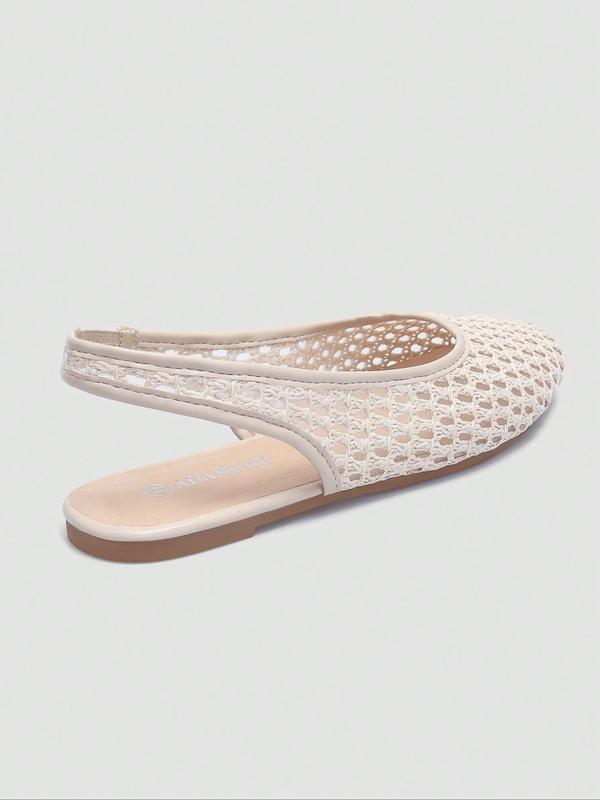 👡 50% RABATT! 🌸 Damen Gewebte Slingback-Sandalen –  Schickes Webmuster, eleganter Slingback, bequeme flache Sohle – perfekt für Arbeit & Wochenende. 🔥✨