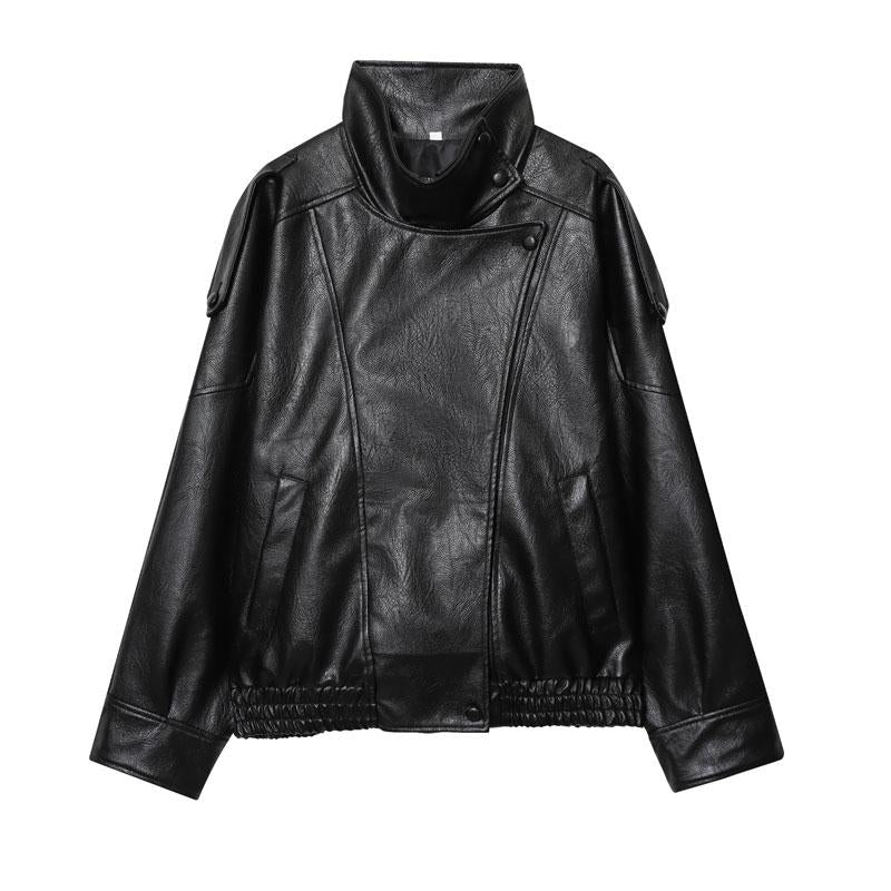 Modische Streetwear-Jacke aus Kunstleder – lässig & vielseitig kombinierbar 🧥✨