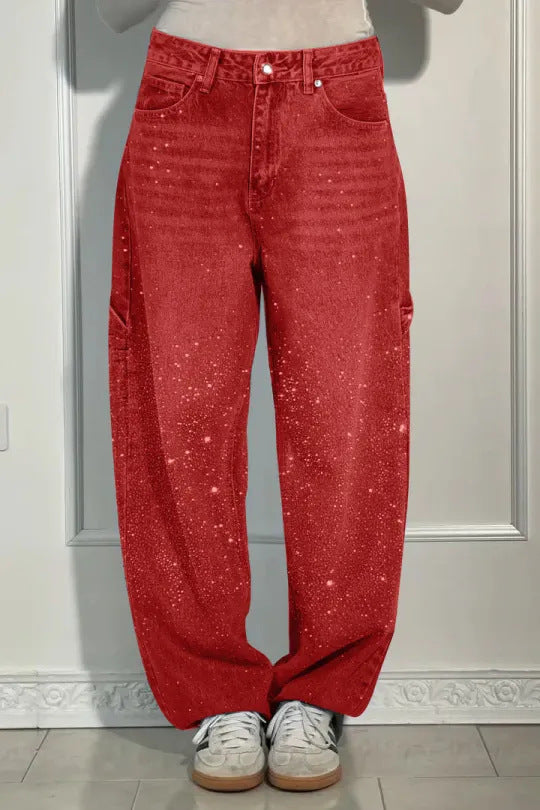 Damen-Jeans mit Strassverzierung – Lässige, bequeme Hose für Alltag & Freizeit ✨👖