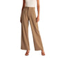 Fließende High-Waist Hose mit weitem Bein & Gürtel – Elegante, vielseitige Stoffhose 👖✨