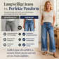 ⏰ 50 % RABATT – Nur für kurze Zeit ✨👖 Figurschmeichelnde Cropped Denim-Jeans mit hoher Taille & weiter Beinweite – 3-facher Knopfverschluss, umgeschlagene Säume & atmungsaktive Qualität