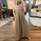 Ärmelloser Jumpsuit für Damen mit weitem Bein und Taschen