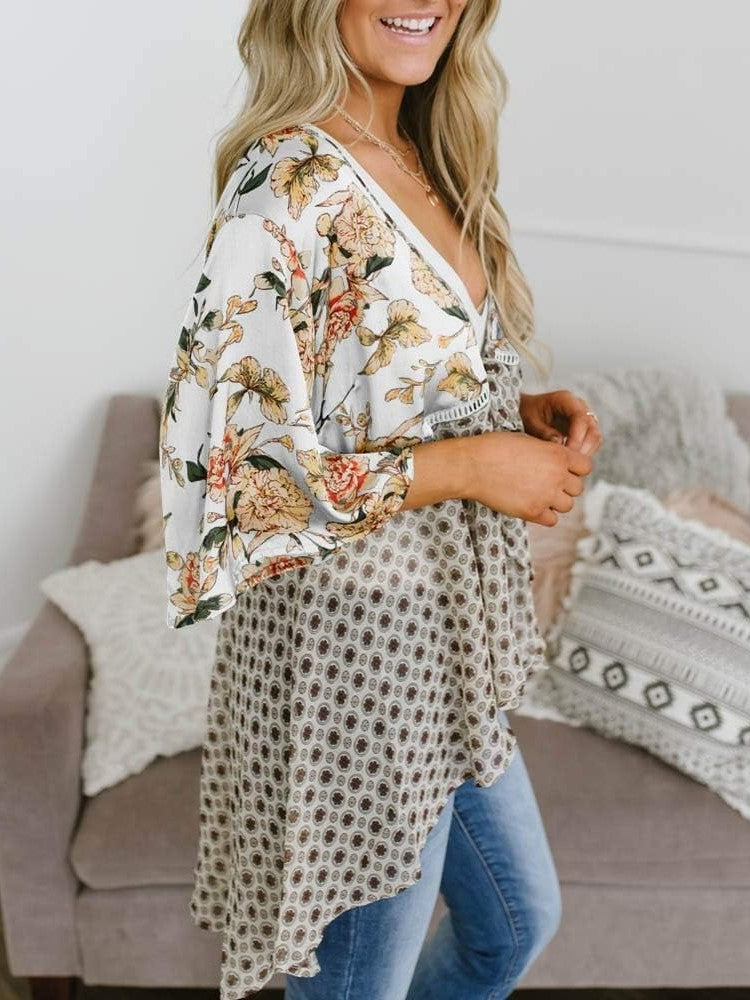 🌸Damen-Kimonos mit Blumenmuster, Rüschenärmeln und Bindegürtel – luftige Boho-Cardigans im lockeren Schnitt