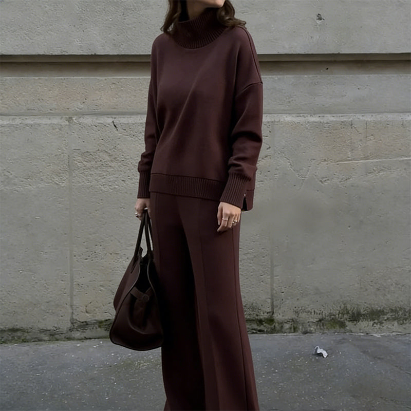 ⌛ Nur noch 3 Tage – 50 % auf alles! ⏰Sweatshirt mit hohem Kragen und seitlichem Reißverschluss & Hose im Set