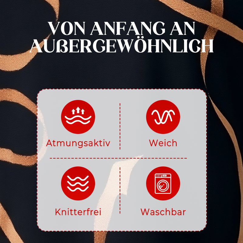 Fließendes Maxikleid mit V-Ausschnitt und Print