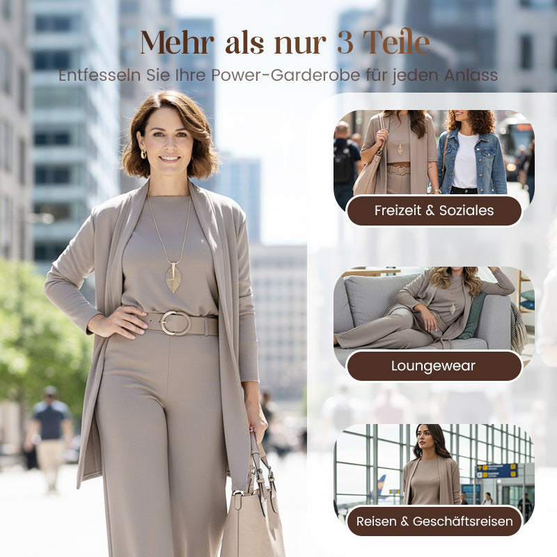 🍁 Neu im Herbst/Winter! | Nur noch 1 Tag: -50 % ⏳ 3-teiliges Set aus Longline-Cardigan, Top & Hose