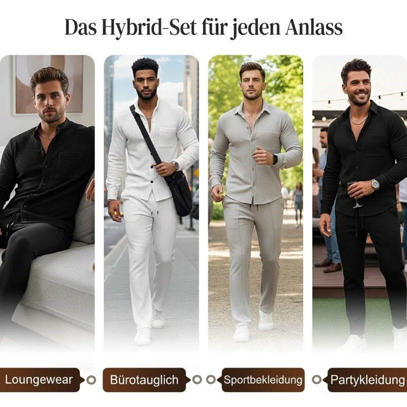 Herren 2-teiliges Waffle-Set – Bequemer Tragekomfort, Atmungsaktiv & Vielseitiger Style 🍂