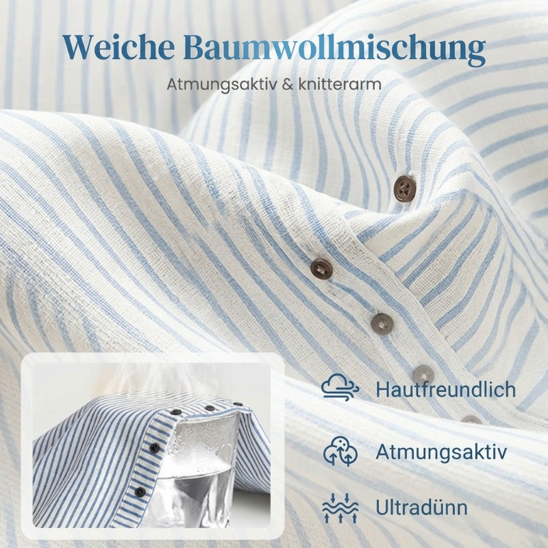 ☀️ Frühlings-Hot-Sale 50 % RABATT!! 🌿🌸 Bequeme blau gestreifte Hose mit Seitentaschen