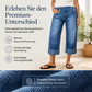 ⏰ 50 % RABATT – Nur für kurze Zeit ✨👖 Figurschmeichelnde Cropped Denim-Jeans mit hoher Taille & weiter Beinweite – 3-facher Knopfverschluss, umgeschlagene Säume & atmungsaktive Qualität