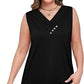 Einfarbiges V-Ausschnitt-Tanktop für Damen – atmungsaktiv & vielseitig