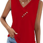Einfarbiges V-Ausschnitt-Tanktop für Damen – atmungsaktiv & vielseitig
