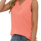 Einfarbiges V-Ausschnitt-Tanktop für Damen – atmungsaktiv & vielseitig