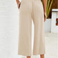 👖 Damen-Freizeithose – einfarbige Weitbeinhose mit hohem Bund, Kordelzug & Taschen, 7/8-Länge, bequem & vielseitig für Alltag & Sommer ☀️