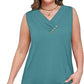 Einfarbiges V-Ausschnitt-Tanktop für Damen – atmungsaktiv & vielseitig