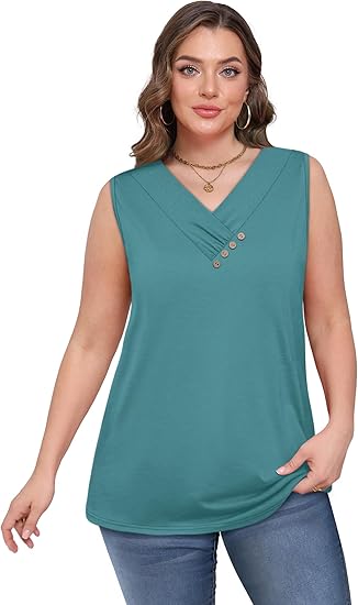 Einfarbiges V-Ausschnitt-Tanktop für Damen – atmungsaktiv & vielseitig