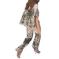 Luftiges Damen-Set im botanischen Design – Zweiteiliges Sommer-Outfit mit V-Ausschnitt