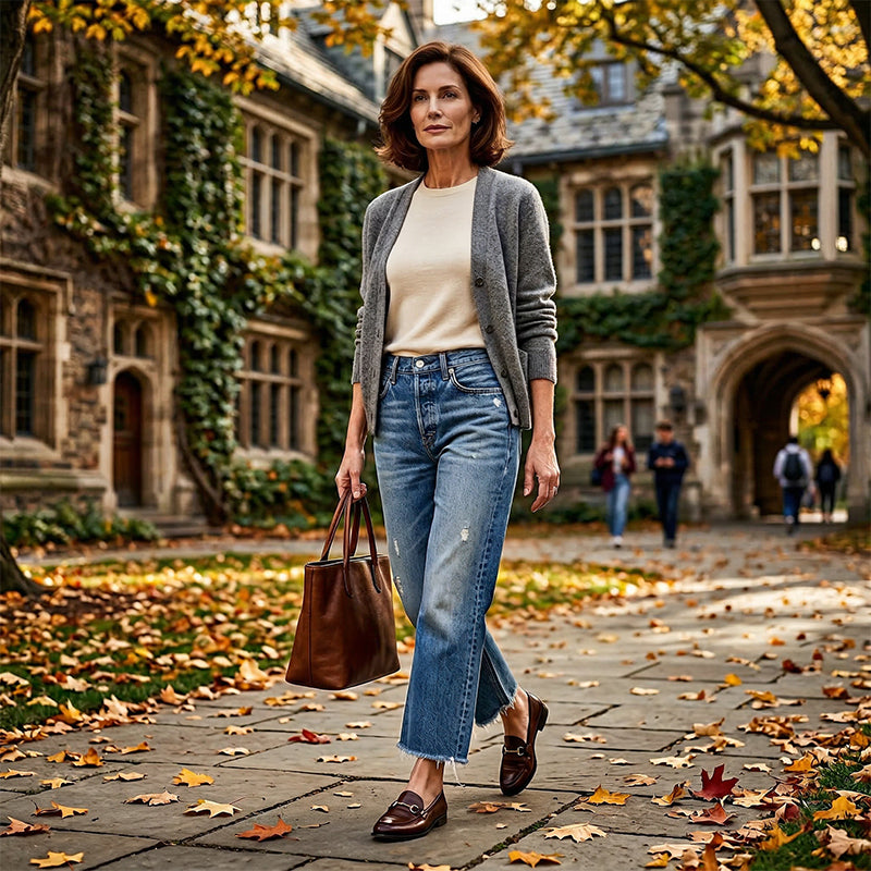 Damen-Retro-Cropped-Straight-Leg-Jeans