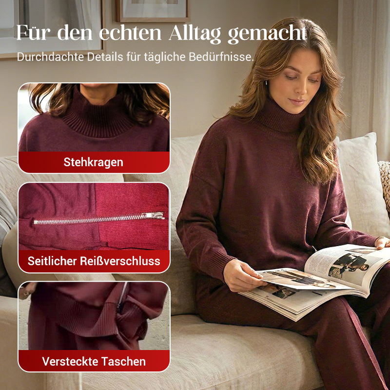 ⌛ Nur noch 3 Tage – 50 % auf alles! ⏰Sweatshirt mit hohem Kragen und seitlichem Reißverschluss & Hose im Set