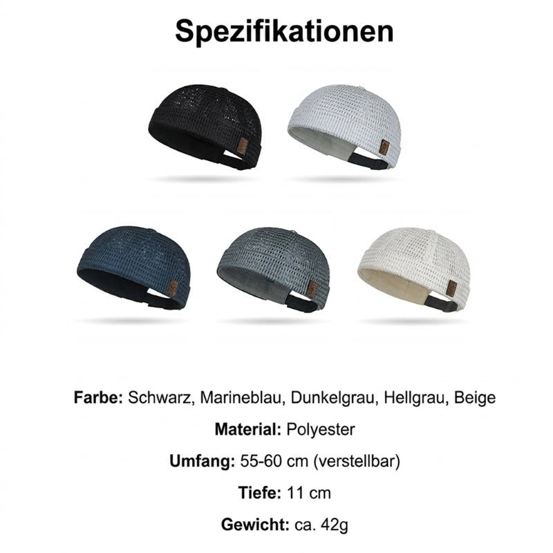 Leichte Kappe aus atmungsaktivem Mesh ohne Schirm