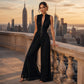 🔥 50 % Rabatt – Sexy Jumpsuit mit Wickel-Dekolleté – in Falten-Optik, lange & weite Beine – vielseitig für den stilvollen Auftritt 🌙
