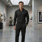 🏃👖Herren-Set aus Sweatshirt mit Waffelstrick und Hose mit geradem Bein