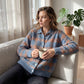 ⌛ Nur noch 3 Tage – 50 % auf alles! ⏰Damen-Strickjacke mit Karomuster und Knopfleiste
