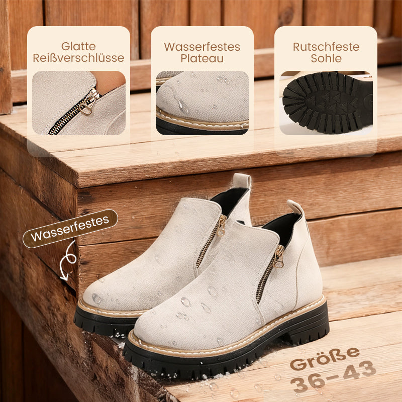 🔥Black-Friday-Mega-Angebot – 50 % Rabatt!🥾✨Damenschuhe mit runder Spitze und Reißverschluss, für alle Fußformen geeignet