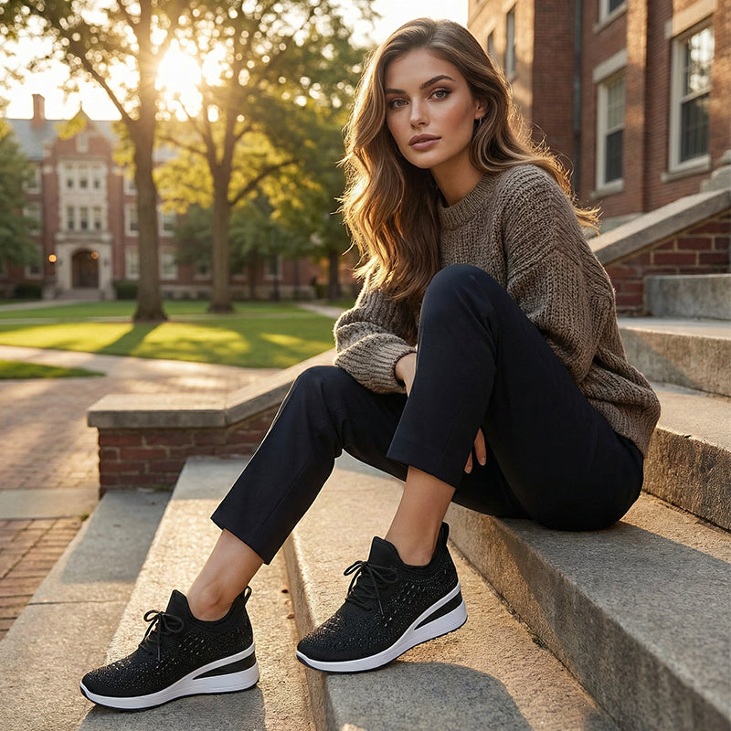 👟 50% RABATT! ✨ Atmungsaktive Sneaker aus Mesh mit Strassverzierung – Funkelndes Design, Leichte Belüftung & Rutschfeste Sohle 💎