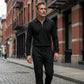 🏃👖Herren-Set aus Sweatshirt mit Waffelstrick und Hose mit geradem Bein