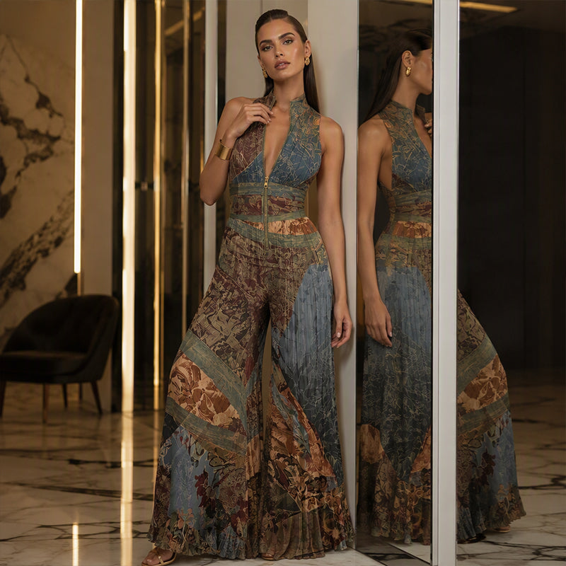 🔥 50 % Rabatt – Sexy Jumpsuit mit Wickel-Dekolleté – in Falten-Optik, lange & weite Beine – vielseitig für den stilvollen Auftritt 🌙