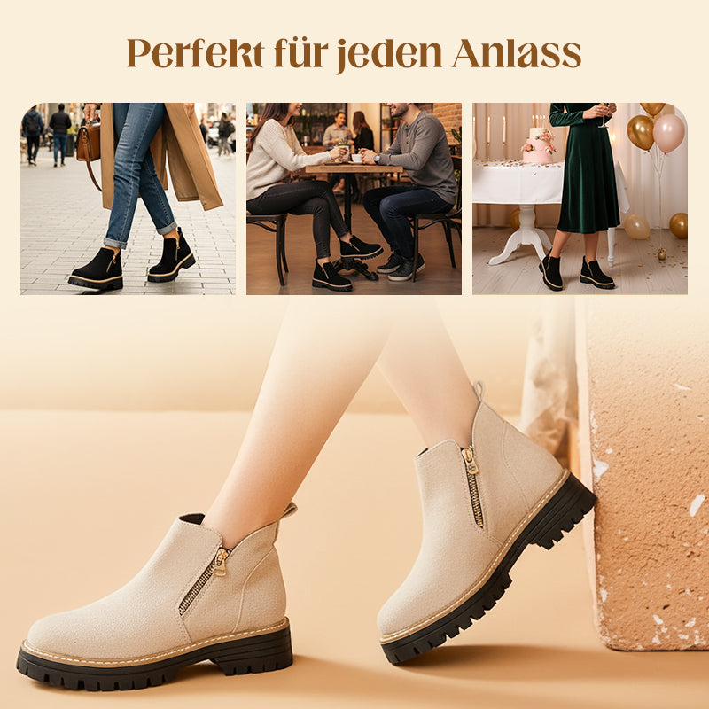 🔥Black-Friday-Mega-Angebot – 50 % Rabatt!🥾✨Damenschuhe mit runder Spitze und Reißverschluss, für alle Fußformen geeignet