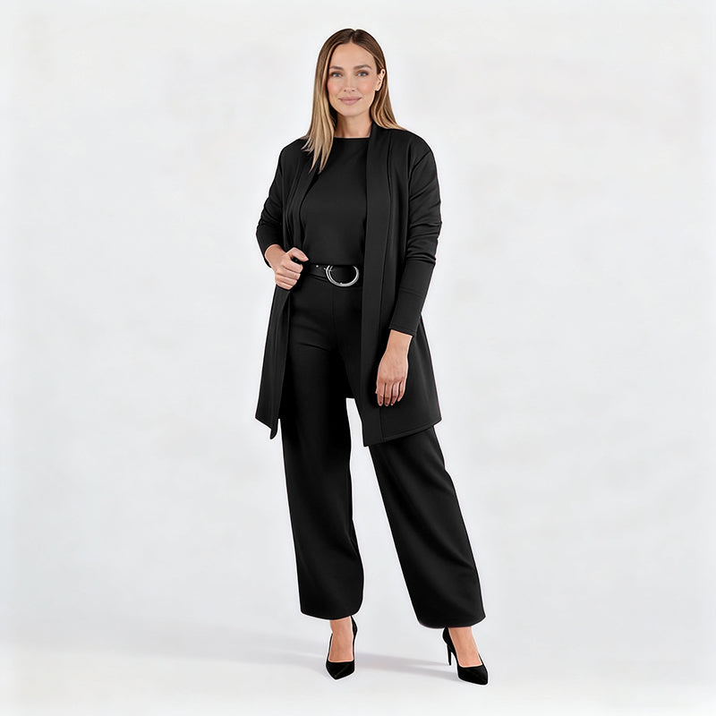 🍁 Neu im Herbst/Winter! | Nur noch 1 Tag: -50 % ⏳ 3-teiliges Set aus Longline-Cardigan, Top & Hose