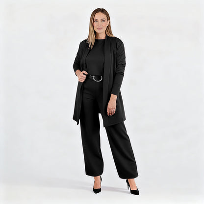 🍁 Neu im Herbst/Winter! | Nur noch 1 Tag: -50 % ⏳ 3-teiliges Set aus Longline-Cardigan, Top & Hose