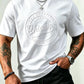 👕 Herren-T-Shirt mit strukturiertem Aufdruck – reine Baumwolle, lockere Passform & vielseitig für Alltag, Freizeit & heiße Tage ☀️