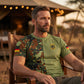 Herren Camouflage Patchwork Rundhals-T-Shirt