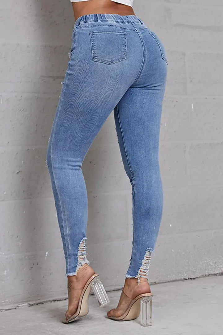 👖 50% RABATT! 🔥 Stretch-Skinny-Jeans mit Rissen – Figurbetont, Bequemer Stretch & Perfekt Für Einen Coolen Alltagslook 💙 Kostenloser Versand