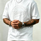 👕 Herren-T-Shirt mit strukturiertem Aufdruck – reine Baumwolle, lockere Passform & vielseitig für Alltag, Freizeit & heiße Tage ☀️