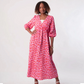 🎀 Damenkleid mit V-Ausschnitt und Print