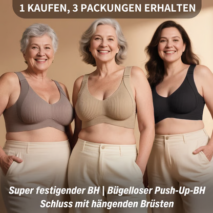 🎁Kaufen Sie 1 und erhalten Sie 3 Packungen💕Gerippter Push-up-BH für Frauen, verstellbar, kabellos