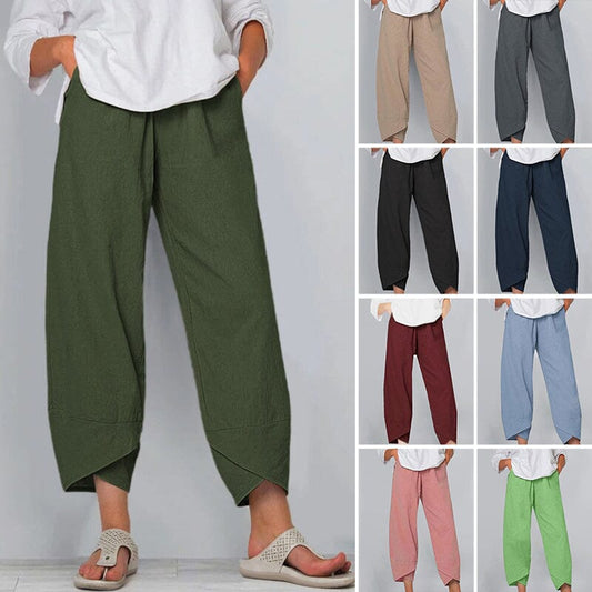 👖Jetzt 50 % Rabatt!✨Vintage-Hose mit asymmetrischem Gummibund und Taschen – Einzigartiges Design, bequeme Passform und funktionaler Stil🌸