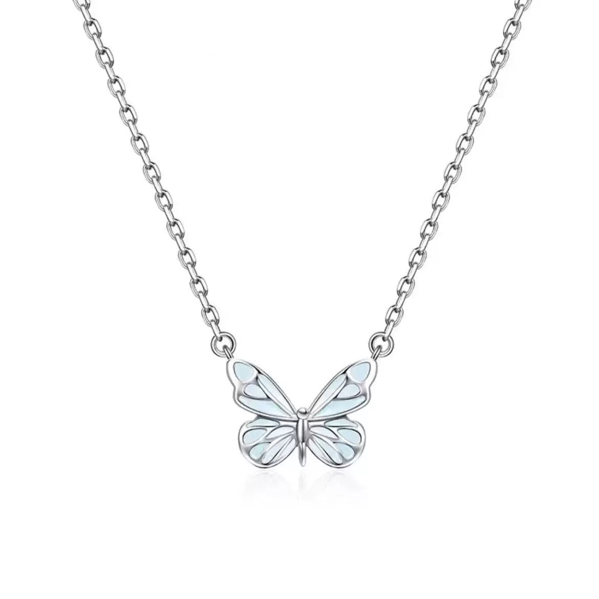 🦋Blaue Schmetterling-Halskette – Leuchtende Eleganz im Ins-Stil, zartes Design für den Alltag 💎✨