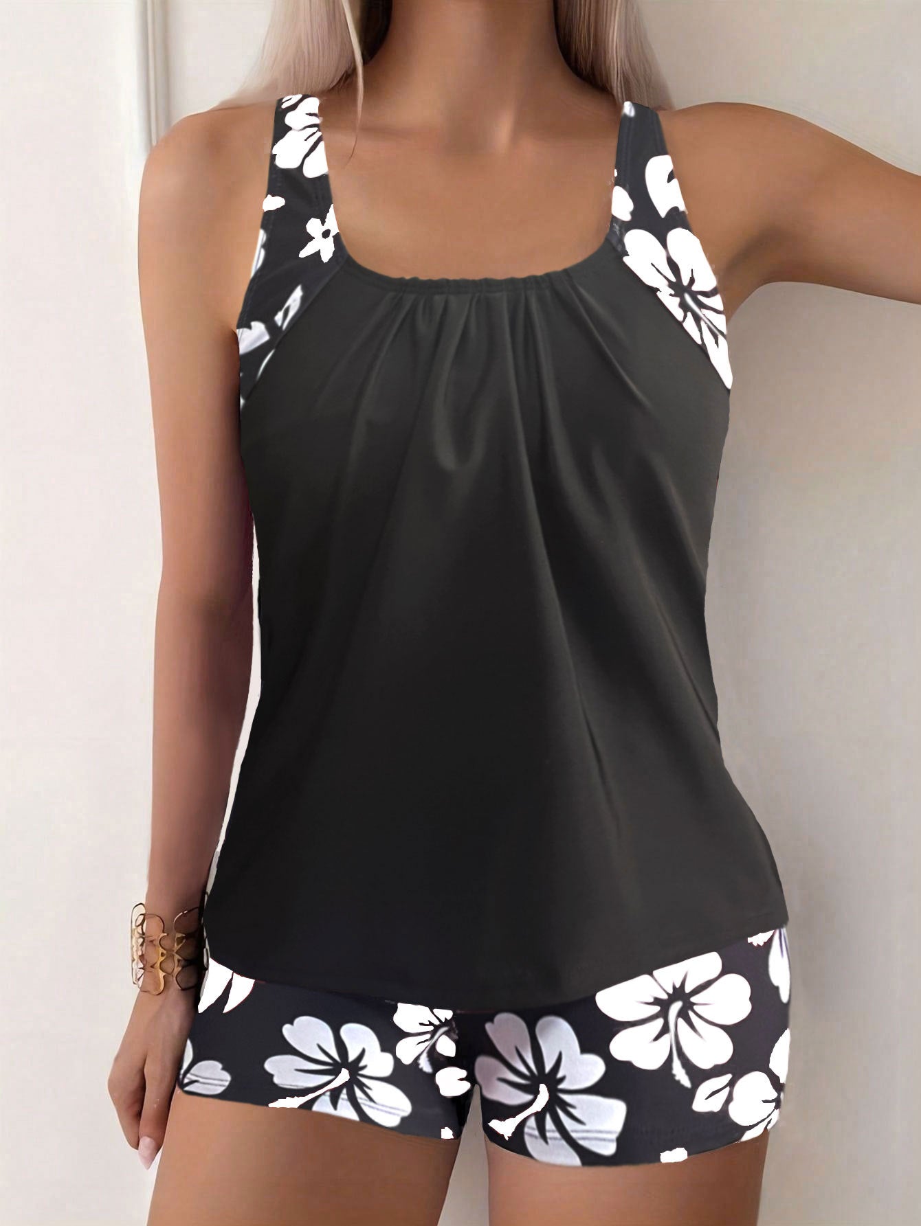 👙 50% RABATT! 🌊 Zweiteiliges Damen-Tankini-Set mit Print – Figurumschmeichelnd & schnell trocknend – Perfekt für Strand, Pool oder heiße Sommertage – bequemer Badespaß mit Stil ☀️