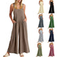 Ärmelloser Jumpsuit für Damen mit weitem Bein und Taschen