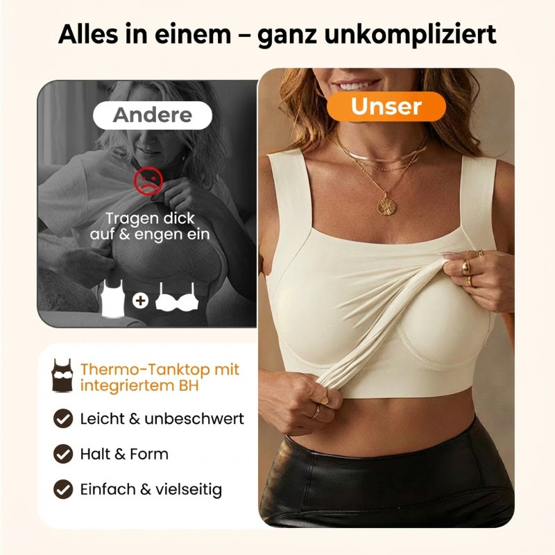 👚 50% RABATT! 🔥 Damen Thermo-Tanktop mit U-Ausschnitt – Integrierter BH, Nahtlos & Perfekt zum Unterziehen 🏃‍♀️