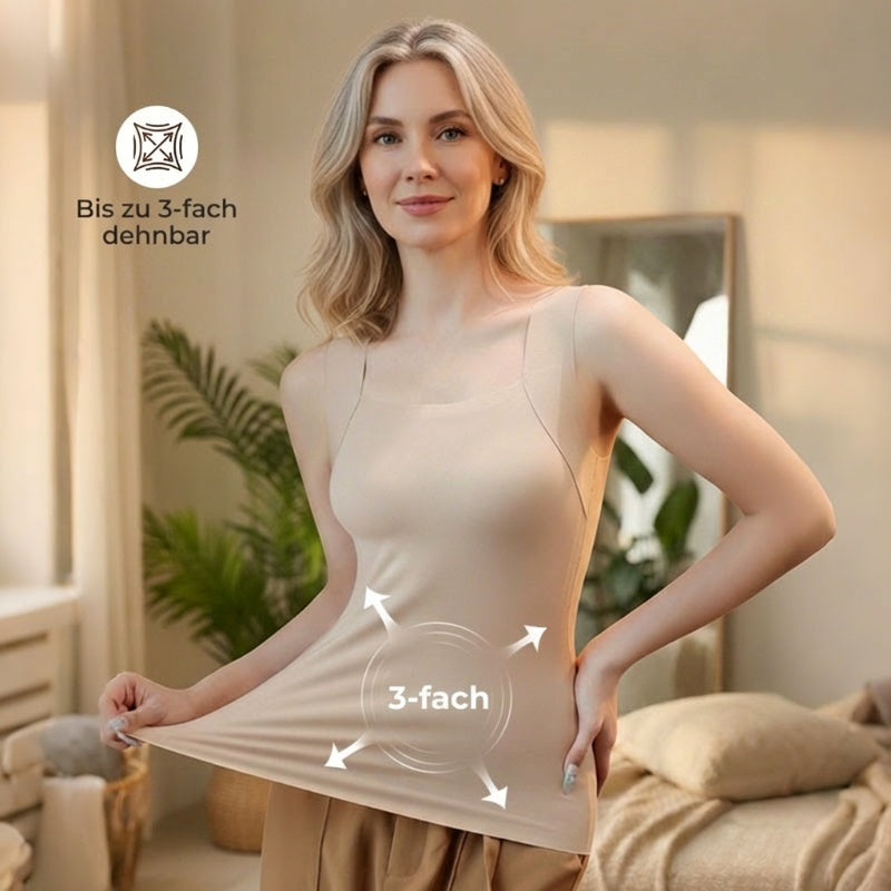 👚 50% RABATT! 🔥 Damen Thermo-Tanktop mit U-Ausschnitt – Integrierter BH, Nahtlos & Perfekt zum Unterziehen 🏃‍♀️